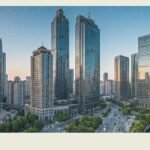 Cityscape of China blending architecture