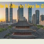 Panoramic view of bustling Chinese city