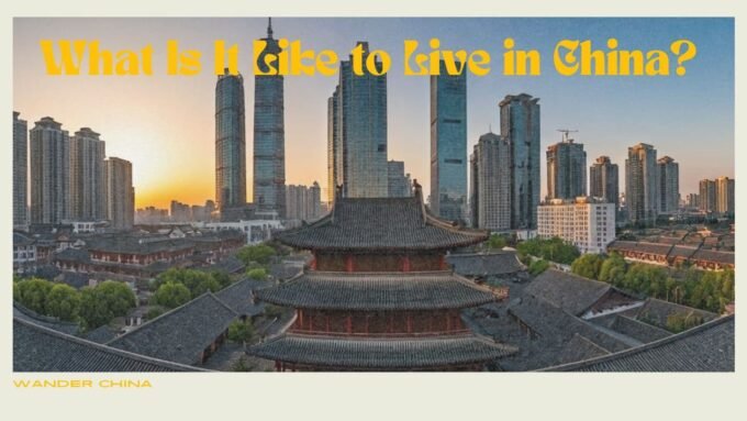 Panoramic view of bustling Chinese city