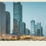 Vibrant business district in China