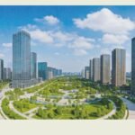 Vibrant city view of China