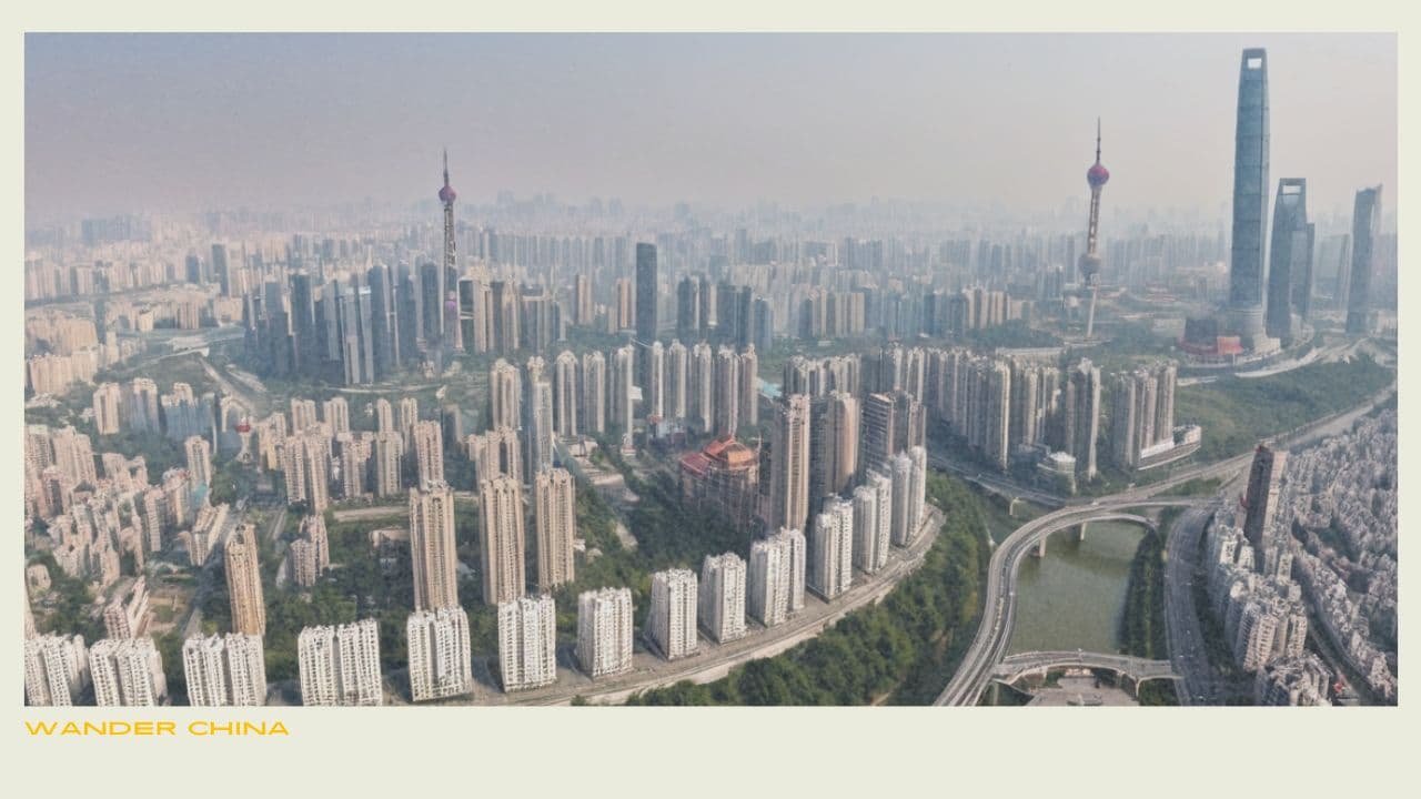 Panoramic view of Chinese cityscape