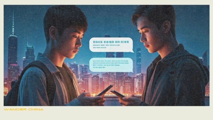 People using smartphones in a city