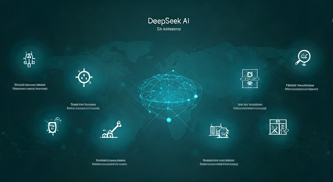 DeepSeek AI applications infographic