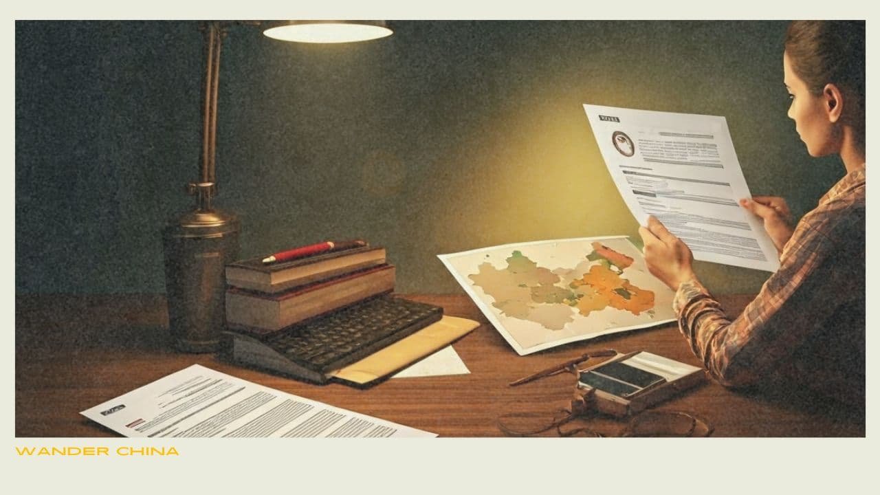 Malaysian traveler with documents and map