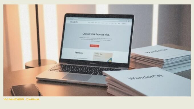 A modern, minimalist office desk with a laptop