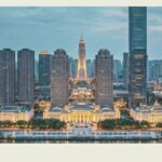 Foshan skyline at dusk