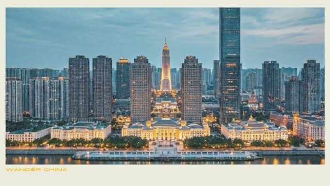 Foshan skyline at dusk