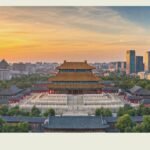 Beijing skyline at sunset