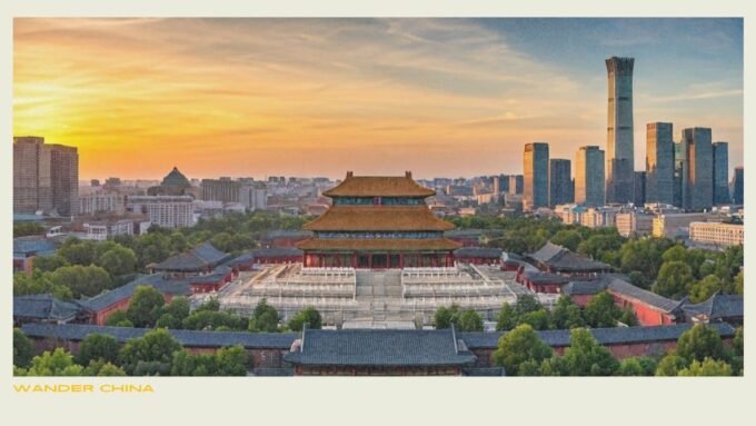Beijing skyline at sunset