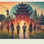 Vibrant digital art of moving to China