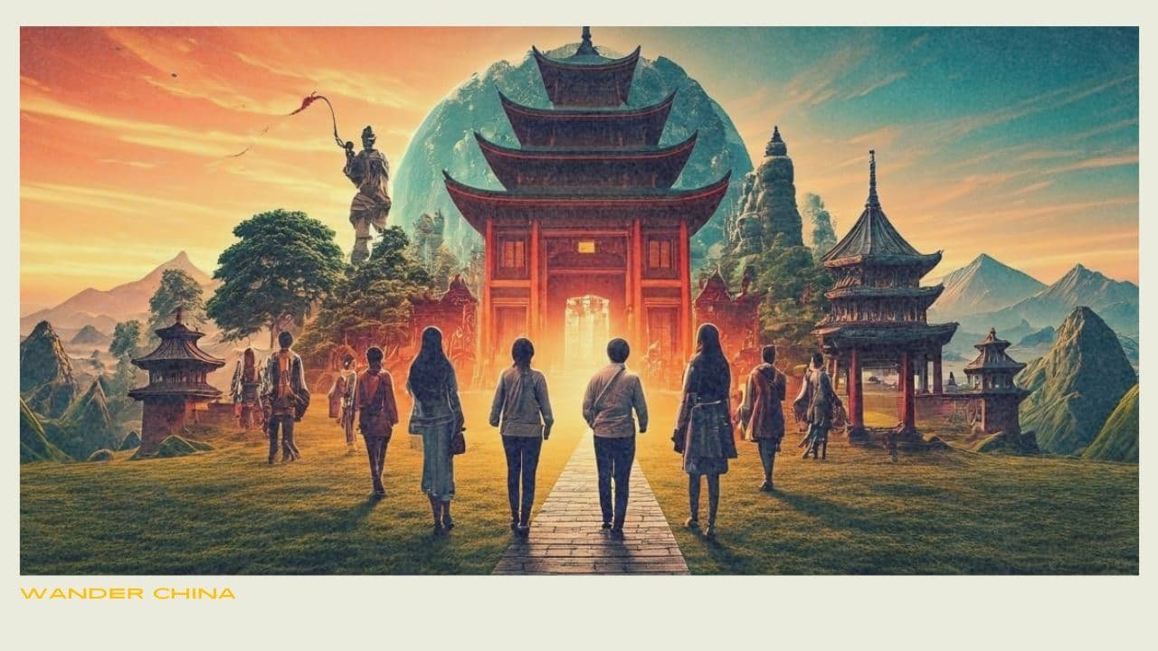 Vibrant digital art of moving to China